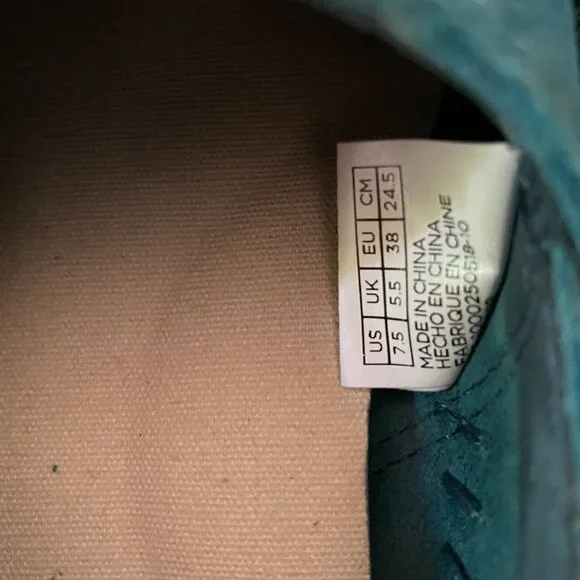 100% AUTHENTIC TOMS CLASSIC ALPARGATA WOMEN SUEDE SHOES, BRAND NEW Size 7.5 TEAL - Picture 4 of 6